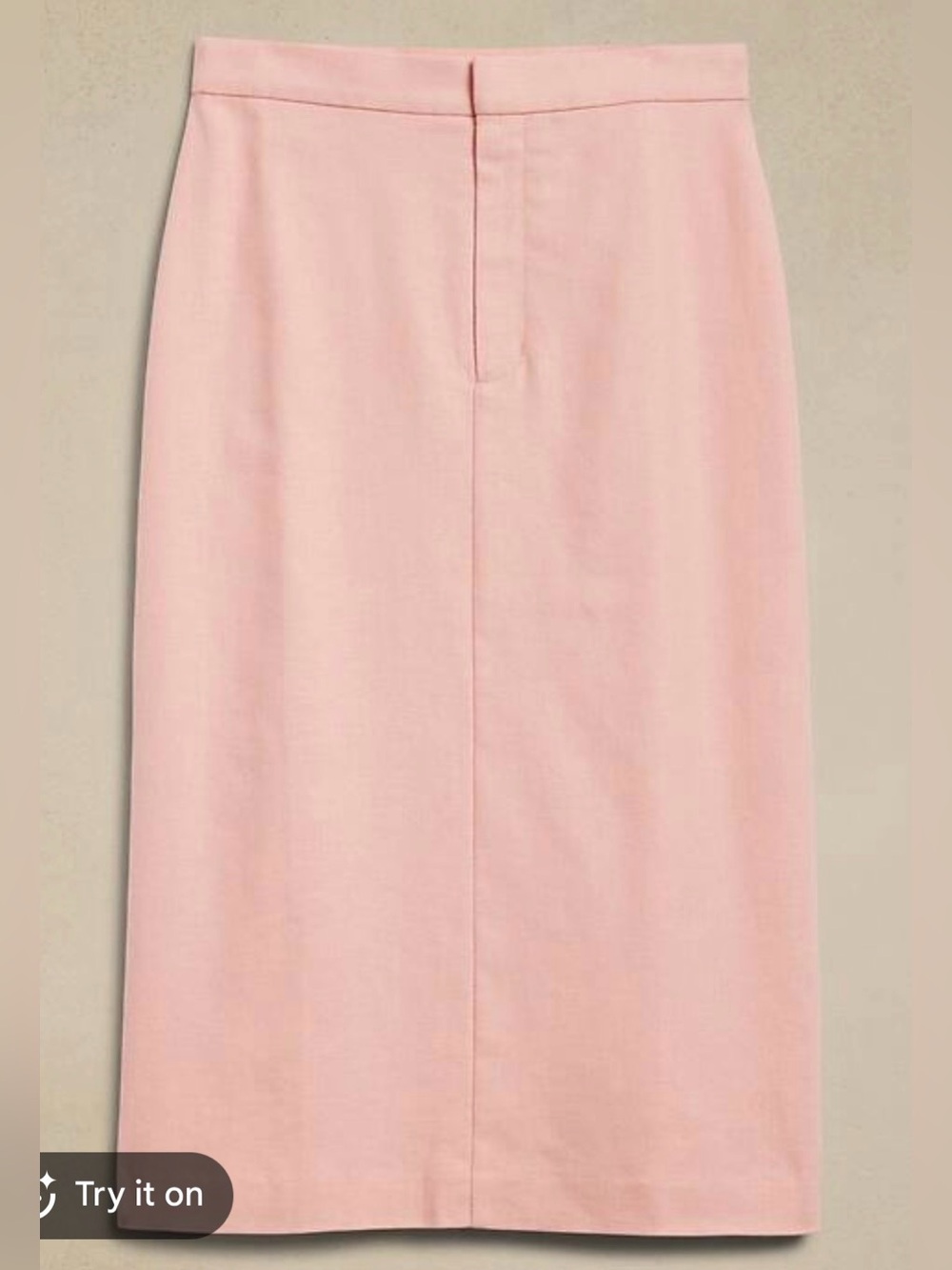 Banana Republic Skirt Pencil Midi Pink Linen Blend Lined Office Work Modest Sz 6